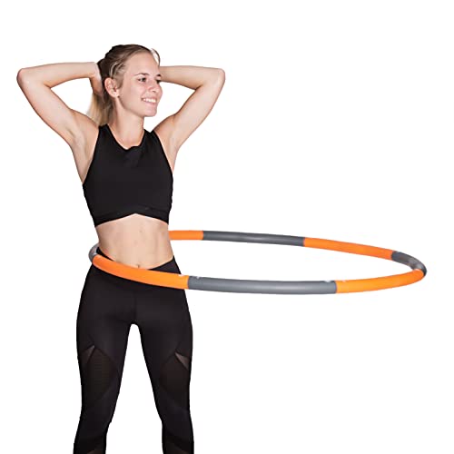HOOPOMANIA Weight Hoop [1,5 kg] aro de Fitness para Adultos en Naranja - aro para Principiantes