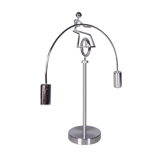 ThinkTop Instrumento de equilibrio dinámico de escritorio, levantador de pesas, arte cinético, equilibrio de acero, física, eduecacional, decoración de oficina en casa