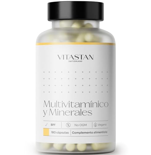 Multivitamínico VITASTAN 180-21 Vitaminas y Minerales Esenciales Para Hombres y Mujeres - Mejora la Salud del Sistema Inmunológico - Mejora la Absorción de Nutrientes - Libre de alérgenos