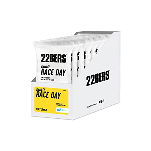 226ERS - SUB9 Race Day - Pack de 9 Unidades de Formato Polvo 87,5 g - Ideal como Pre Entreno - Aporte Rápido de Energía - Con L-Carnitina y L-Tartrato - Limón Suave