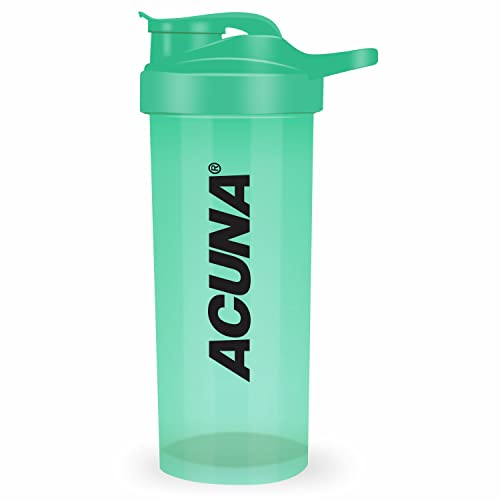 ACUNA Botella agitadora para proteína en polvo, 700 ml, botella agitadora de proteínas con bola mezcladora, sin BPA, suplemento de gimnasio deportivo, botella de batido de proteína en polvo (verde)