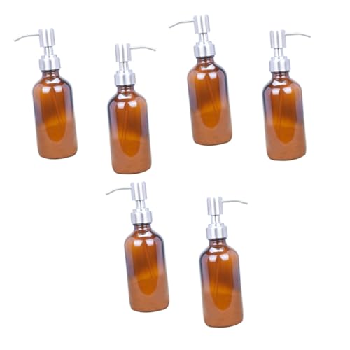Ipetboom 6 Piezas mason jars glass bottle Envase de cosméticos body lotion botellas de bomba botella de subenvasado líquido para lavarse las manos Embotellado botella de bomba dispensador