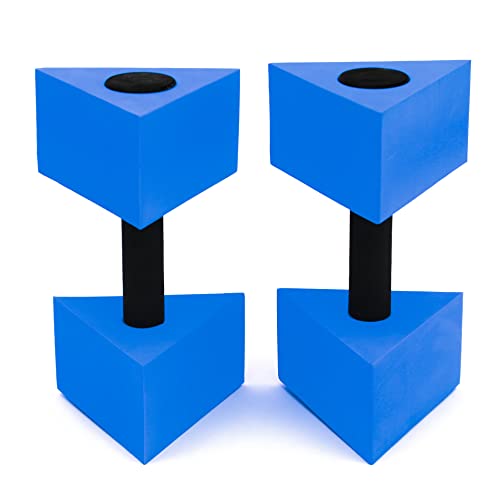 Trademark Innovations Mancuernas Triangulares de Ejercicio 12 Pulgadas, Juego de 2 Unidades, para aeróbicos acuáticos, Azul, 0