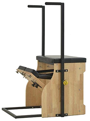 bbpc Pilates Wunda Combo split-pedal estabilidad silla con asas – Pilates máquina equipo de capacitación para estudio o en el hogar con madera garantía de por vida, marrón