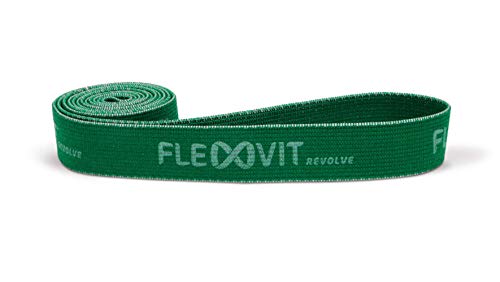 FLEXVIT Revolve Band Bandas de fitness para entrenamiento efectivo de todo el cuerpo HIT coordinación estabilización y fuerza de salto 3 fuerzas principiantes y profesionales color verde sólido