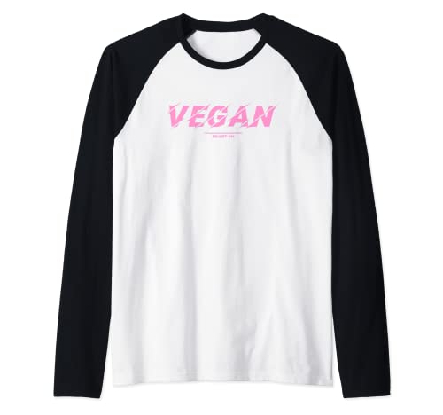 Vegano Rosa Vegetariano Culturista Gimnasio Fitness Nutrición Camiseta Manga Raglan