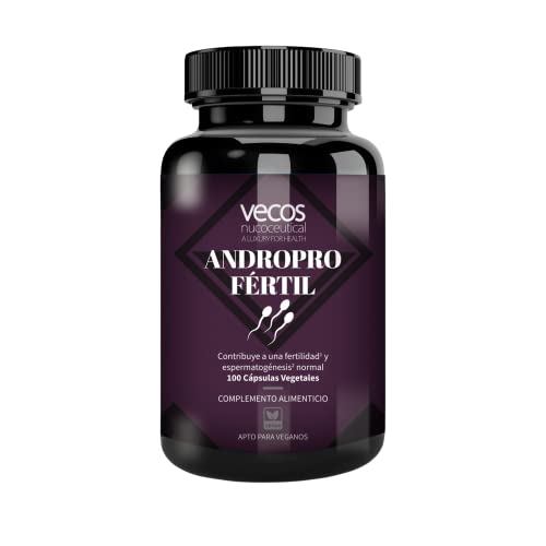 AndroPro Mejora la Fertilidad Masculina | Suplemento con Maca, L-Carnitina, Coenzima Q10 y Vitamina C y E | Aumenta el Libido y la Calidad del Esperma en Hombres