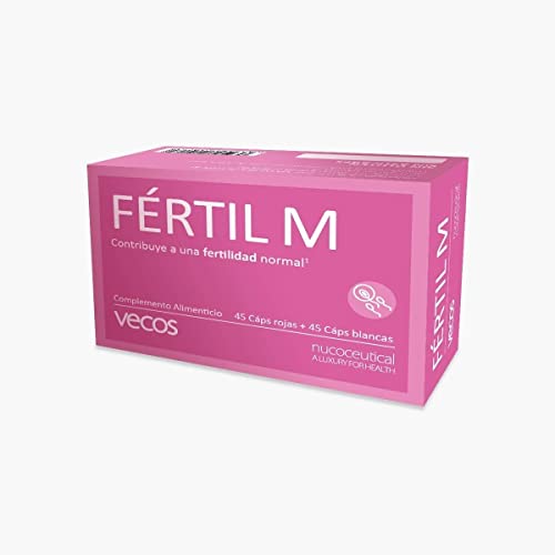 Fértil M Vecos para Ayudar a la Fertilidad de la Mujer | Suplemento Vitamínico con Inositol, Vitamina C y Ácido Fólico, ayuda a la Concepción y Embarazo | Ayuda a regular Actividad Hormonal
