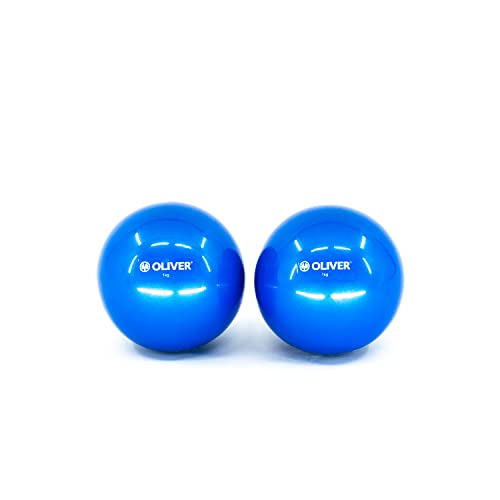 Oliver – 1 kg de pelotas de peso 1 par – Pelota de pilates ideal para fitness, entrenamiento funcional, yoga y pilates – Bola tonificadora de 11 cm de diámetro, color azul