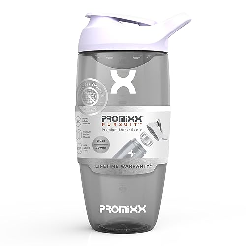 Promixx Botella Agitadora de Proteínas Premium para Batidos Suplementarios - Taza Fácil de Limpiar, Duradera (700 ml, Blanco Ártico)