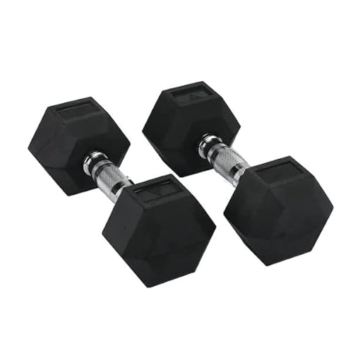 Hit Fitness Dumbbells Hex | 15 kg hexagonales, Unisex, Negro, 15 kg, una Unidad