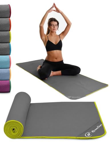 NirvanaShape ® Toalla de Yoga Antideslizante | Toalla de Hot Yoga con Botones Antideslizantes | Toalla de Yoga higiénica de Microfibra [ 185 x 63 cm ]