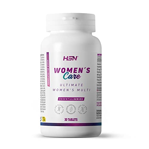Multivitaminas y Minerales para Mujeres de HSN | 30 Tabletas Multivitamínico Especial Mujer - Women's Care - Todas las Vitaminas durante 1 Mes = 1 Tableta al Día | No-GMO, Vegetariano, Sin Gluten