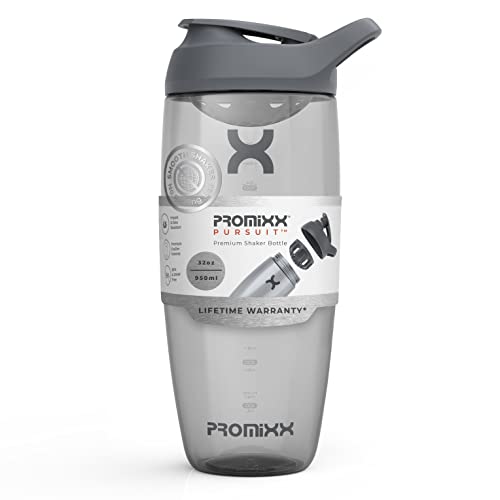 Promixx PURSUIT - Botella mezcladora de proteínas, botellas deportivas de alta gama para mezclas de proteínas y batidos de suplementos, taza mezcladora de proteínas fácil de limpiar y duradera
