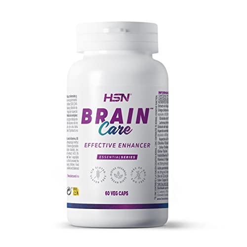 HSN Brain Care | 60 Cápsulas Vegetales | Nootrópico natural para mantener unas buenas funciones cognitivas y bienestar mental | No-GMO, Vegano, Sin Gluten