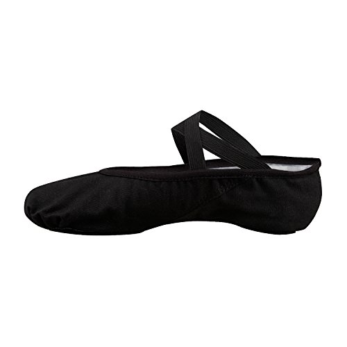Bezioner-Shop Zapatillas de Ballet Canvas Dance Zapatos Split Le recomendamos Que Elija uno (1) Tamaño Más Grande Que su Tamaño Normal del Zapato (38, Negro)