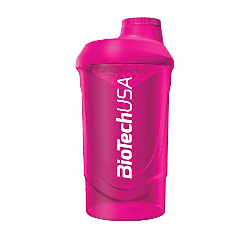 BioTechUSA Wave Shaker | Botella Mezcladora | 100% a Prueba de Fugas | Mezcla Mejorada | Duradera y Segura | Fácil de Usar y Limpiar, 600 ml, Magenta
