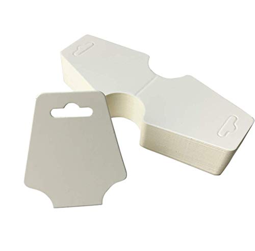 100 unidades en blanco de papel kraft para collar y tarjetas, collar y pulsera para colgar etiquetas plegables