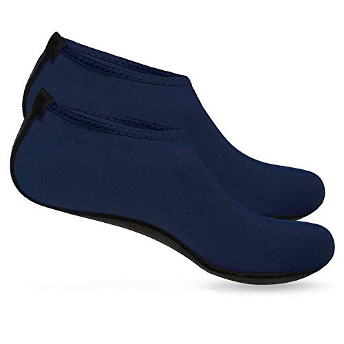 Boolavard Zapatillas de Deporte acuático Barefoot Calcetines de Yoga Aqua de Secado rápido para Hombres, Mujeres y niños (M - 38-39 EU, Azul)