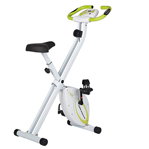 Ultrasport F-Bike, Entrenador bicicleta, Bicicleta fitness Ordenador entrenamiento LCD, Bicicleta plegable, Máx. del usuario 110 kg, medición pulso, 8 niveles resistencia, rueda ajuste, Verde