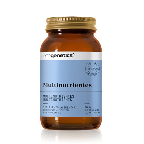 ECOGENETICS - Multinutrientes 60 Cápsulas | Multivitaminas + Minerales + Antioxidantes| Nutrigenómicos de Máxima Biodisponibilidad | Acelerador Metabolismo y Fortalece el Sistema Inmunitario