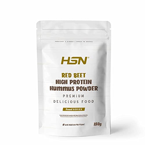 Hummus en Polvo de HSN | Hummus de Garbanzo y Remolacha Roja 150 g = 5 Tomas por Envase de Hummus Proteico (ALTO en proteínas) | No necesita Refrigeración | No-GMO, Vegano, Sin Gluten