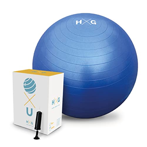 JOWY HxG. Fitness Ball, es Pelota de Ejercicio para Yoga y Pilates Fitball en diámetros de 65 cm, con tecnología Anti explosión, Antideslizante y con inflador Incluido. Tu casa es tu Gimnasio