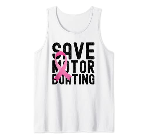 Ahorre la cinta rosada divertida de la conciencia del cáncer de mama de la navegación a motor Camiseta sin Mangas