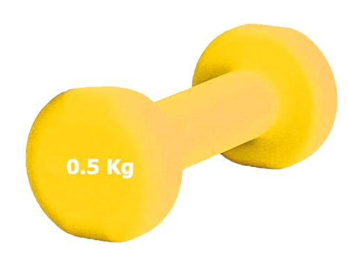 G5 HT SPORT Mancuernas o mancuernas de neopreno para gimnasio y gimnasio en casa antideslizante de 0,5 a 6 kg par o individual (1 x 0,5 kg)