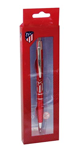 ATLETICO DE MADRID - Bolígrafo Metálico, Color Rojo, Instrumento de Escritura, Producto oficial (CyP Brands)