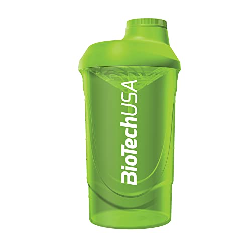 BioTechUSA Wave Shaker | Botella Mezcladora | 100% a Prueba de Fugas | Mezcla Mejorada | Duradera y Segura | Fácil de Usar y Limpiar, 600 ml, Verde