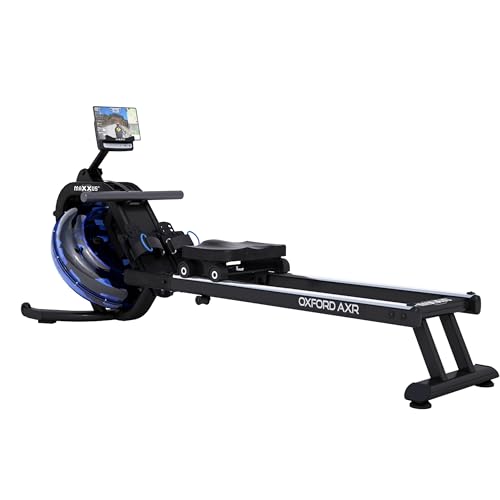 MAXXUS Máquina de remo de agua Oxford AXR – con LCD, TÜV, 6 niveles, hasta 150 kg, con resistencia al agua, soporte para tableta, máquina de remo, máquina de remo, máquina de remo, rower para casa,