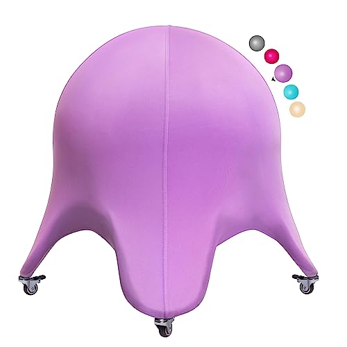Sport Shiny Original Starfish Balance, silla de balón 2.0, juego de asiento flexible, silla ergonómica para ejercicio con funda lavable a máquina, color violeta inglés, bomba de aire rápida incluida