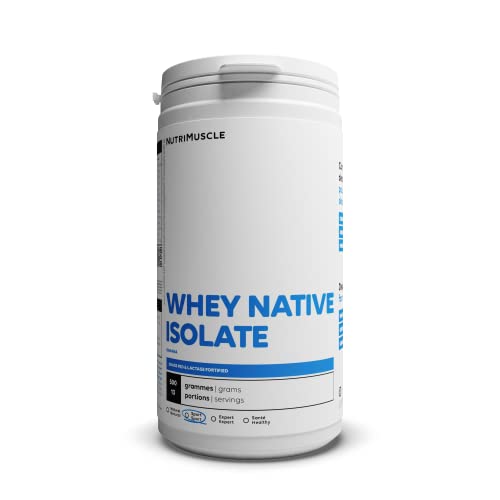 Aislado de Whey Nativo Easy Shake | Proteína de Suero en Polvo extraproteinada 85,5% • 100% Puro • Mezcla Fácil • Creación muscular • Musculación/Fitness | Nutrimuscle | Aroma Natural Plátano - 500 g
