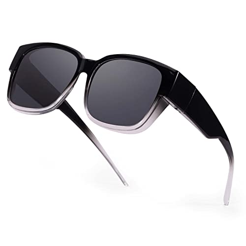 SIPHEW Superpuestas Gafas de Sol Polarizadas para Hombre y Mujer, Marcos Vintage/Clásicos Clip on Gafas, Suplementos de Sol para Gafas Grandes Protección UV400