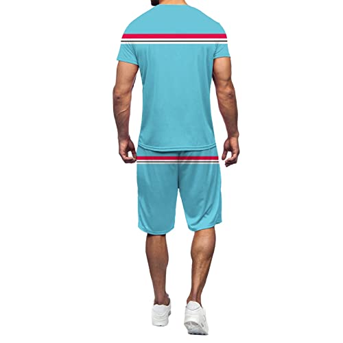 KIMODO Conjuntos deportivos atléticos de 2 piezas para hombres Conjunto de camiseta y pantalones cortos Trajes de chándal de malla Chubasquero Lluvia Hombre