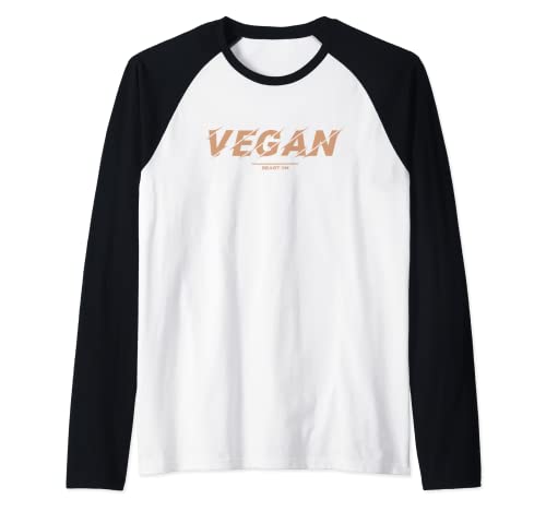 Vegano Beige Culturista Vegetariano Gimnasio Fitness Nutrición Camiseta Manga Raglan