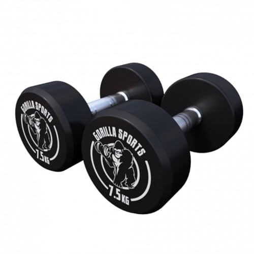 Gorilla Sports - Juego de pesas redondas (2 x 7,5 kg)