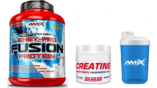 Amix Whey Pure Fusion 2,3 kg Vainilla + Creatine 200 gramos + Mezclador