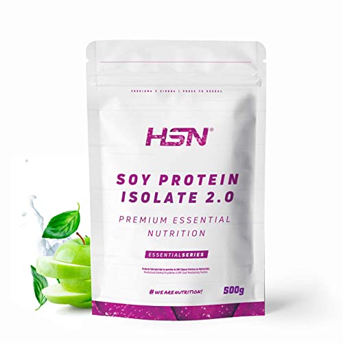 Proteína de Soja Aislada de HSN | Sabor Manzana 500 gr = 17 Tomas por Envase | 100% Vegana | Soy Protein Isolate | No-GMO, Sin Gluten