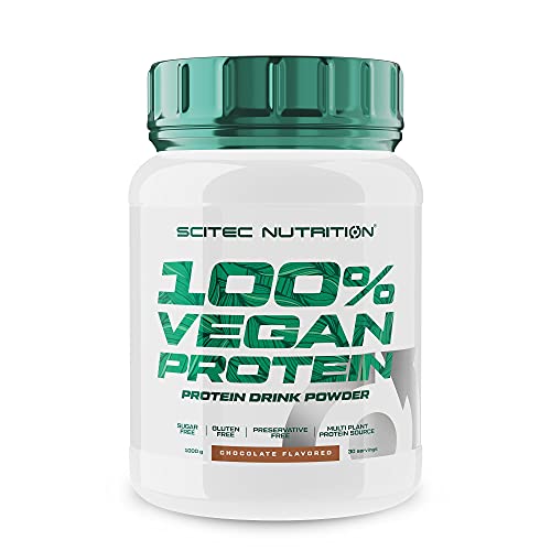 Scitec Nutrition 100% Vegan Protein - 5 fuentes de proteínas vegetales - Fortificado con vitamina B12-33g por porción - Vegan, 1 kg, Chocolate