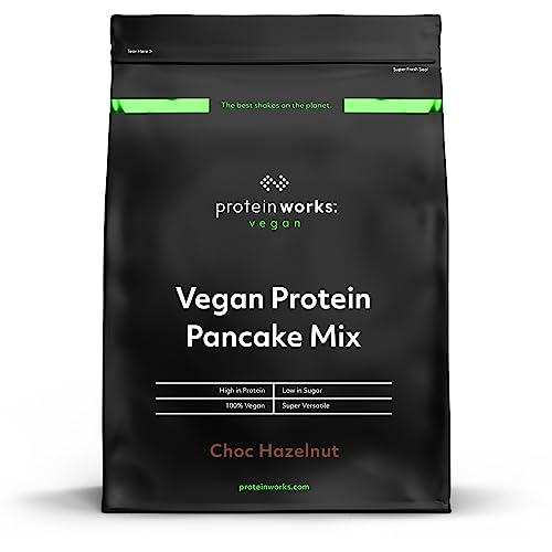 The Protein Works Tortitas Veganas Proteicas | Alto En Proteínas, 4 Tipos De Proteínas Vegetales, Bajo En Azúcar | Chocolate Con Avellanas 500 g