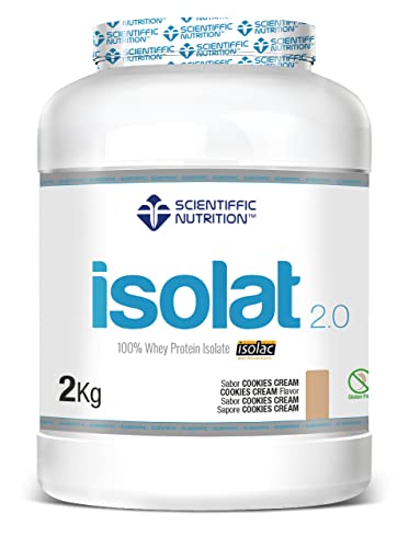Scientiffic Nutrition - Isolat 2.0, Whey Protein, Proteina Aislada ISO con Lactasa, Proteina de Suero de Leche en Polvo - 2Kg, Cookies.