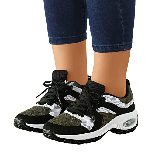 Zapatillas deportivas para mujer, color negro, para ocio, cómodas, ligeras y transpirables, para correr en la calle, para correr, al aire libre, fitness, jogging, deportivas, para tenis