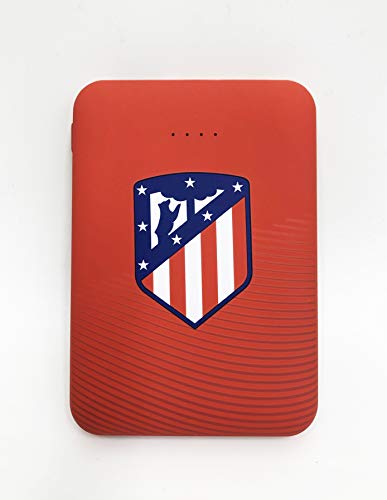 Power Bank 5000 mAh- Batería Externa Móvil - Cargador Portátil Entrada Tipo C y micro USB - Pequeño y ligero - Producto Oficial Atlético de Madrid