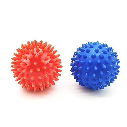 2 piezas Bola de masaje puntiaguda Bola de erizo con bolas miofasciales Nubs Bola de fascia para masaje muscular (6,5 cm)