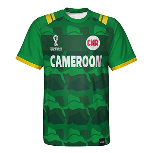 FIFA Manga Corta clásica Oficial de la Copa Mundial 2022-Camerún Camiseta, Verde, 8-10 años para Niños
