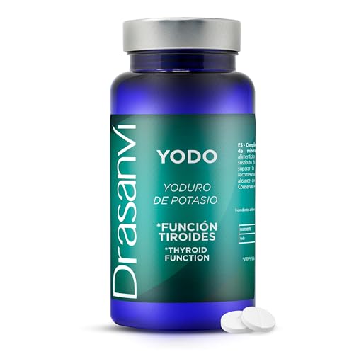 DRASANVI MINERAL YODO | Mineral esencial 500 µg para la función normal Tiroidea| Sistema Nervioso y Metabolismo energetico | Piel sana | Yodo suplemento | 90 comprimidos de Yodo = 90 días