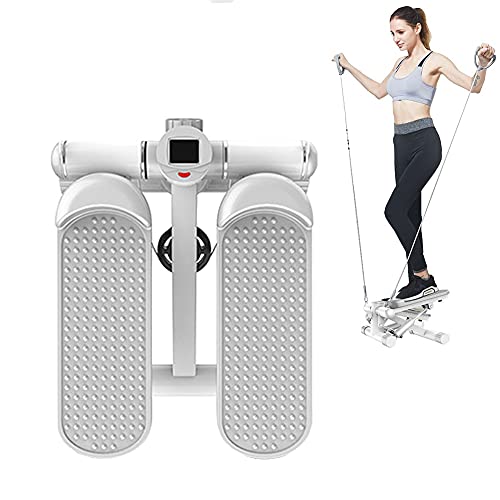 DODOBD Mini Stepper, Stepper Fitness Up-Down Stepper Hometrainer con Banda de Resistencia y LCD Pantalla Multifuncional, Step Cardio Fitness Ideal para Principiantes, Carga -100KG