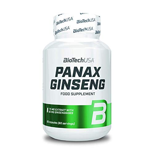 BioTechUSA Panax Ginseng Suplemento dietético en cápsulas que contiene extracto de ginseng coreano, 60 cápsules